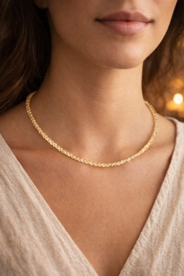 collier facetté en citrine