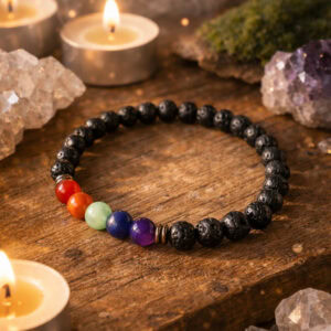 bracelet 7 Chakras pierre de lave