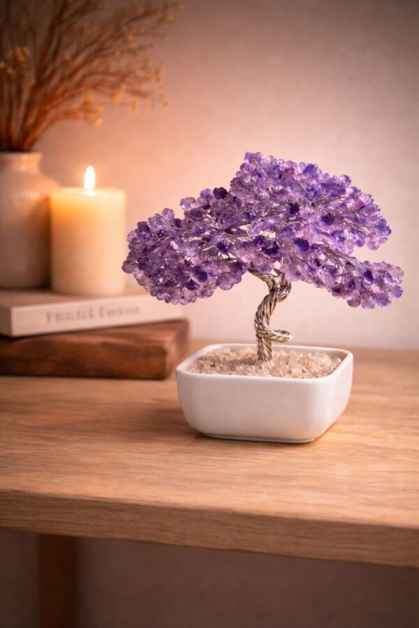 arbre de vie en améthyste : sagesse intérieure