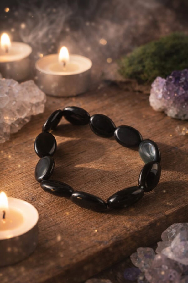 bracelet obsidienne Oeil céleste – gros galets (grade a)