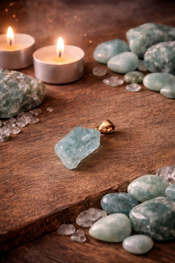 pendentif aigue-marine brute