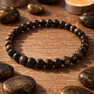 ✨ bracelet obsidienne dorée – perles 6 mm (grade aa)