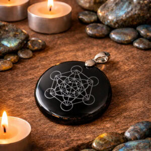 pendentif métatron en obsidienne noire