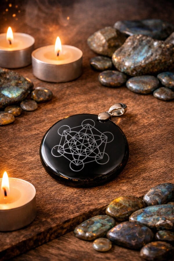 pendentif métatron en obsidienne noire pendentif métatron en obsidienne noire