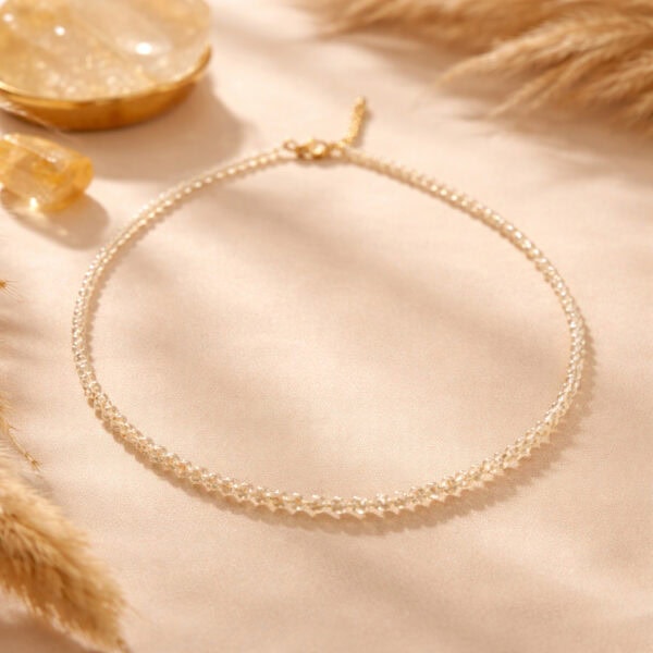 collier facetté en citrine