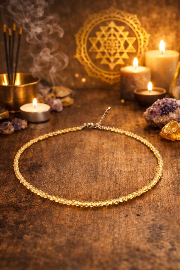 collier facetté en citrine