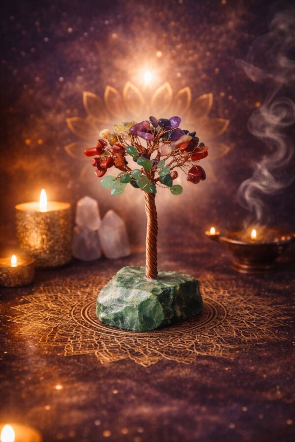 arbre de vie 7 chakras base fluorite : le pilier de prospérité arbre de vie 7 chakras base fluorite : le pilier de prospérité