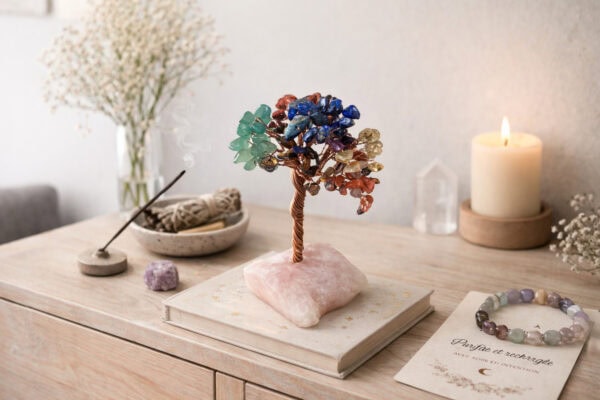 arbre de vie 7 chakras & quartz rose : l'alliance sacrée arbre de vie 7 chakras & quartz rose : l'alliance sacrée