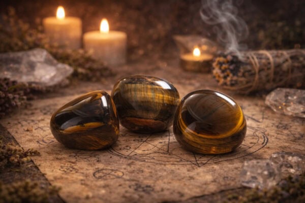 Œil de tigre a pierre roulée protection & force intérieure (2 3 cm)