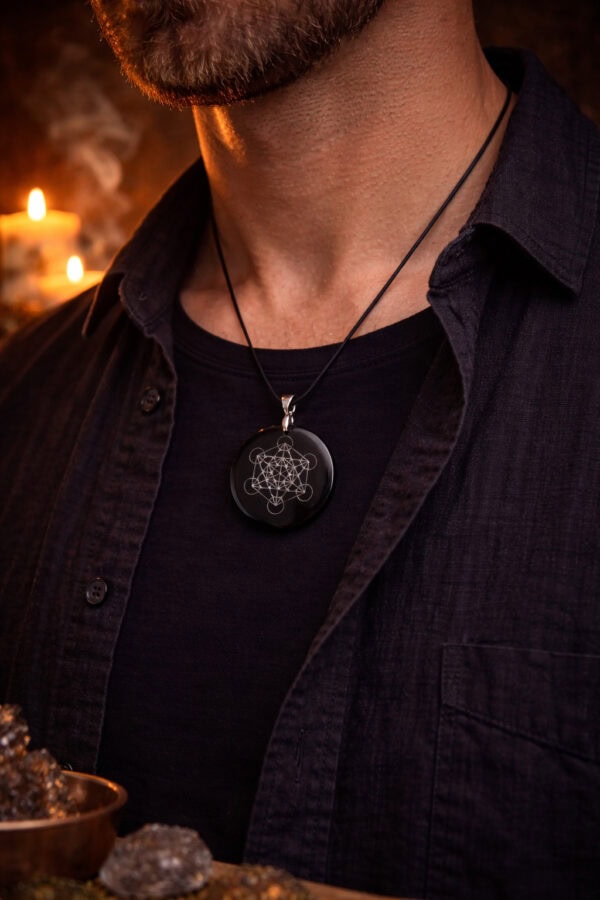 pendentif métatron en obsidienne noire pendentif métatron en obsidienne noire