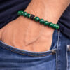 bracelet malachite & pierre de lave