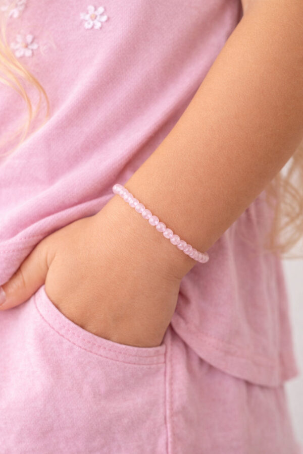 bracelet enfant quartz rose 4 mm