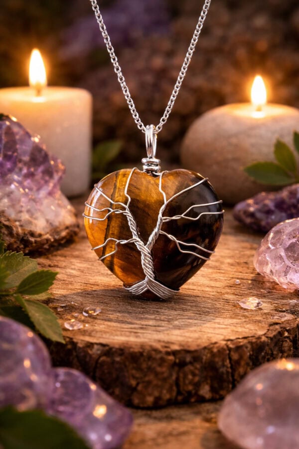 collier coeur oeil de tigre arbre de vie collier coeur oeil de tigre arbre de vie
