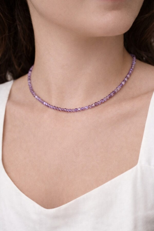 collier améthyste facettée sérénité et protection
