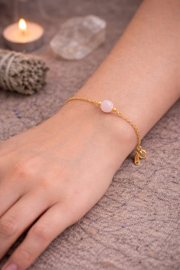 bracelet quartz rose élégant