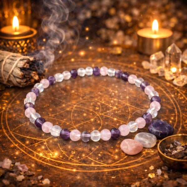 bracelet enfant améthyste, quartz rose et cristal de roche 4 mm – douceur et sérénité bracelet enfant améthyste, quartz rose et cristal de roche 4 mm – douceur et sérénité