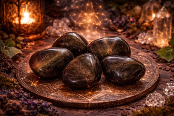 pierre roulée obsidienne dorée pierre roulée obsidienne dorée