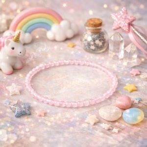 bracelet enfant quartz rose 4 mm