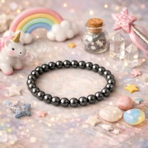 bracelet enfant hématite 6 mm protection et ancrage