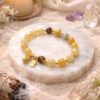 bracelet calcite jaune, Œil de tigre et pierre de lune – abondance & protection bracelet calcite jaune, Œil de tigre et pierre de lune – abondance & protection