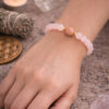 bracelet quartz rose & rhodonite