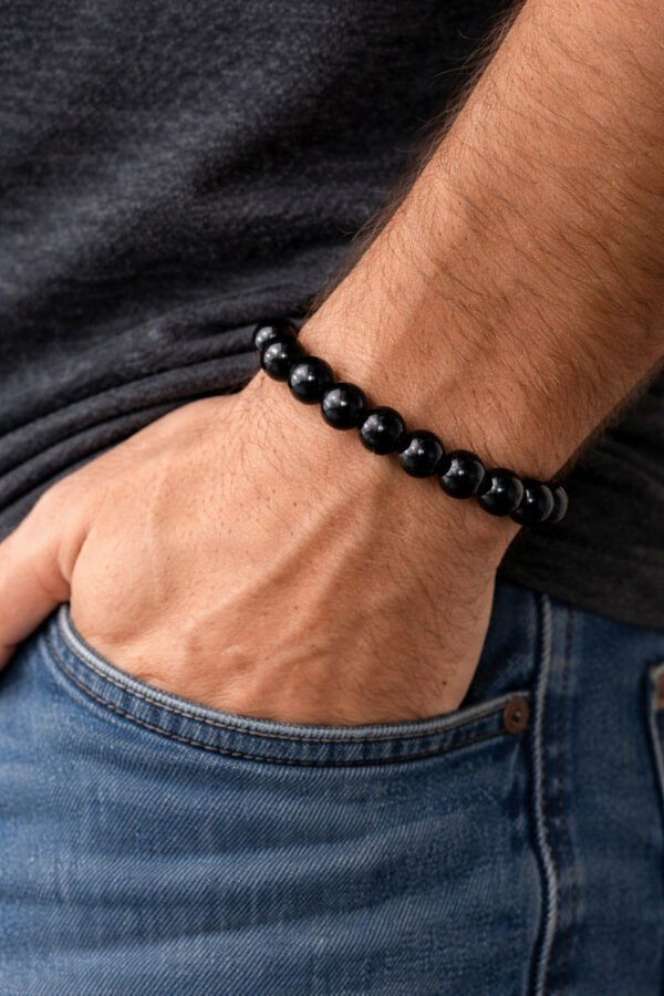 bracelet en obsidienne noire 8 mm