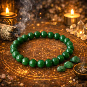 bracelet jade vert 8 mm pierre de chance , harmonie et abondance