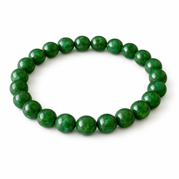 bracelet jade vert 8 mm pierre de chance , harmonie et abondance