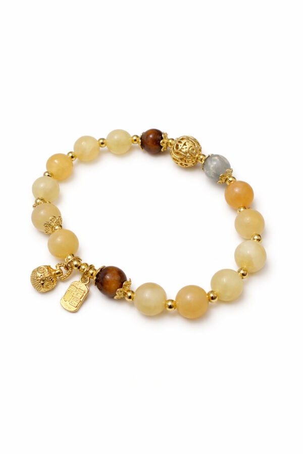 bracelet calcite jaune, Œil de tigre et pierre de lune – abondance & protection bracelet calcite jaune, Œil de tigre et pierre de lune – abondance & protection