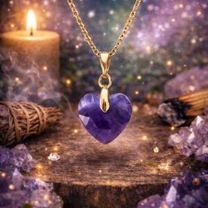 collier coeur améthyste