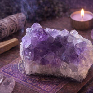 amas d'améthyste naturel