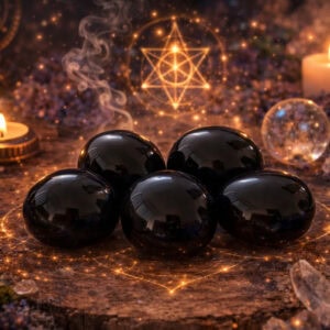 pierre roulée obsidienne noire