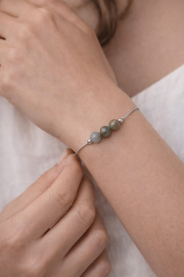 bracelet labradorite naturelle avec cordon ajustable