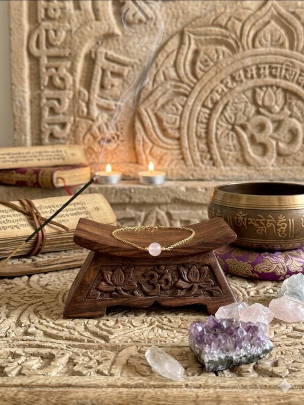 bracelet quartz rose élégant