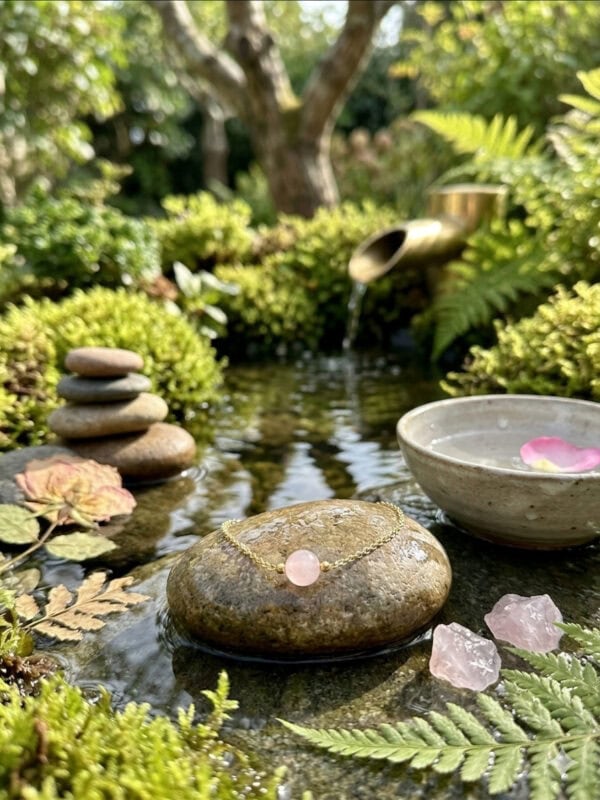 bracelet quartz rose élégant