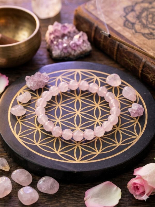 bracelet quartz rose 8 mm – douceur et énergie du cœur bracelet quartz rose 8 mm – douceur et énergie du cœur