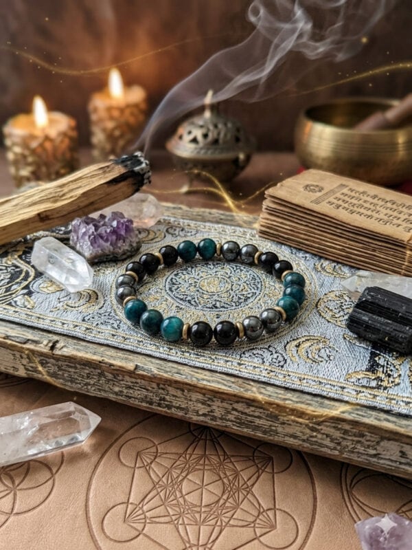 bracelet obsidienne noire, œil de tigre bleu et hématite – protection, ancrage et clarté mentale bracelet obsidienne noire, œil de tigre bleu et hématite – protection, ancrage et clarté mentale