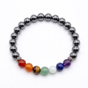 bracelet 7 chakras en hématite