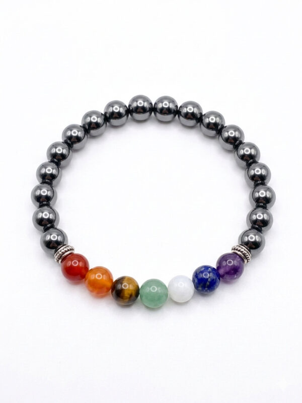 bracelet 7 chakras en hématite bracelet 7 chakras en hématite