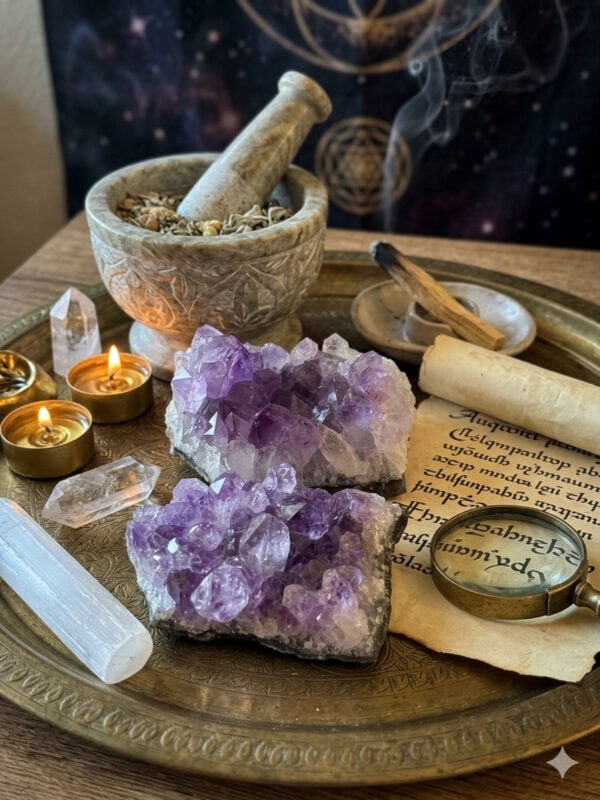 amas d'améthyste naturel