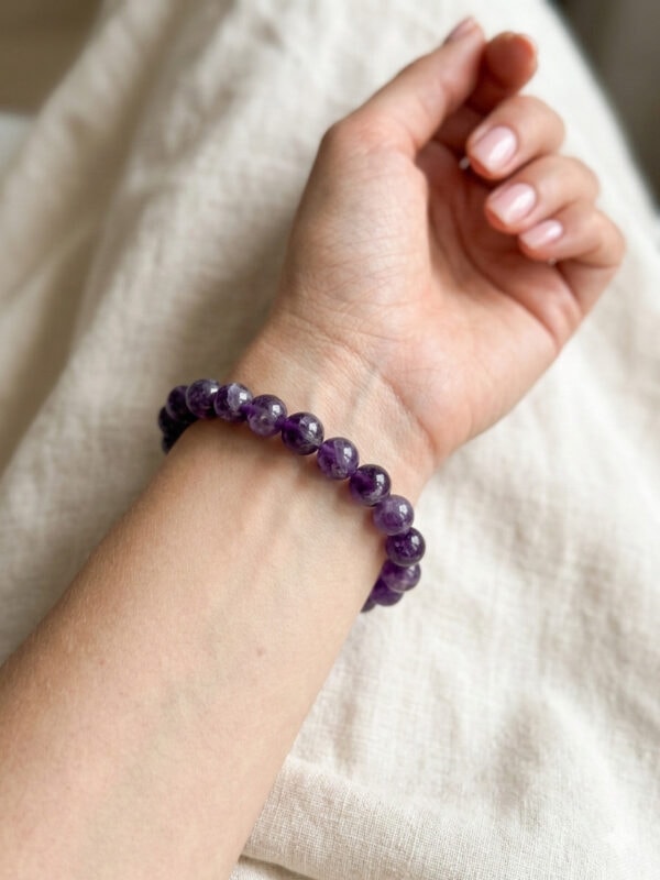 bracelet améthyste 8 mm