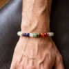 bracelet 7 chakras en jade naturel bracelet 7 chakras en jade naturel