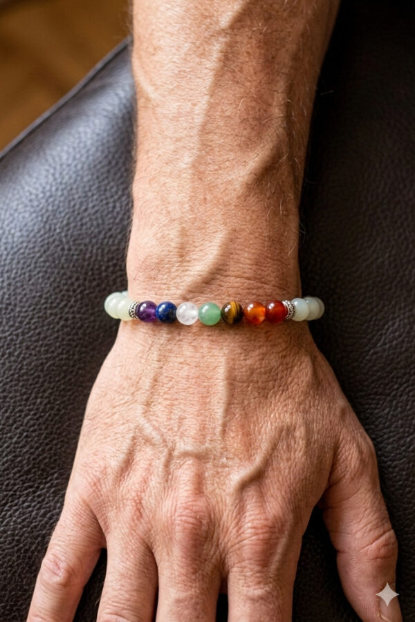 bracelet 7 chakras en jade naturel bracelet 7 chakras en jade naturel