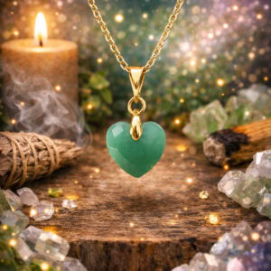 collier coeur aventurine verte