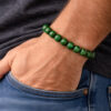 bracelet jade vert 8 mm pierre de chance , harmonie et abondance