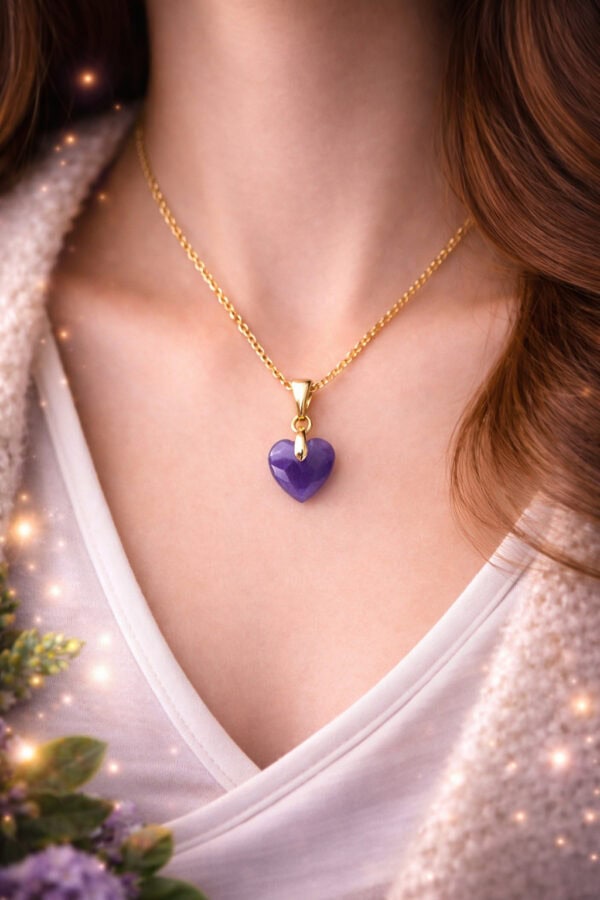 collier coeur améthyste collier coeur améthyste
