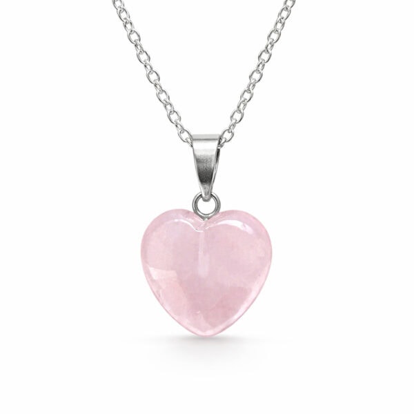 pendentif coeur quartz rose