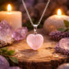 pendentif coeur quartz rose