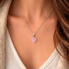 pendentif coeur quartz rose