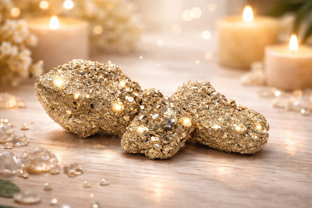 Pierre de Pyrite brute et naturelle pour l'organisation et le succès au travail